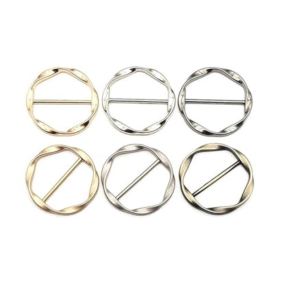 Long tiantian 6PCS Scarf Ring Clip Scarf Rings for Women Button Covers for Women Blouses Shirt Tightener Clip Cinch Pin Clothes Jewelry - color: 6pcs