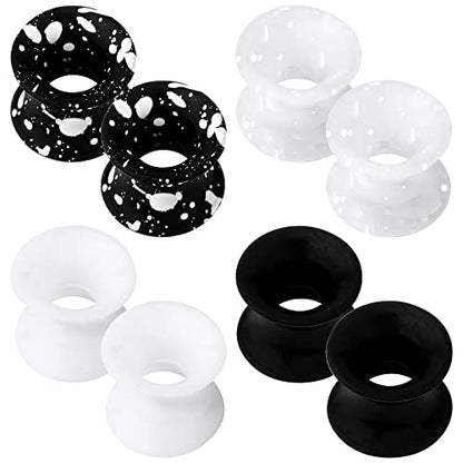 OUFER 8PCS Silicone Ear Gauges Flexible Ear Tunnels Plugs Stretchers Expander Double Flared Flesh Ear Piercing Jewelry for Women Men - color: 2g(6mm)