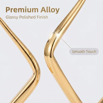 Hoop Earrings for Women, Hypoallergenic Stainless Steel Lightweight Thin Large Big Hoops Earrings Set for Women, Non Tarnish for Jewelry Gift 40MM - color: Gold Square Hoop Earrings