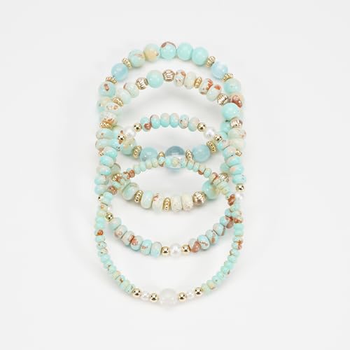 Boho Wooden Beads Bracelets Bohemian Bracelet Stack for Men Women Wood Beaded Bracelet Set - color: K