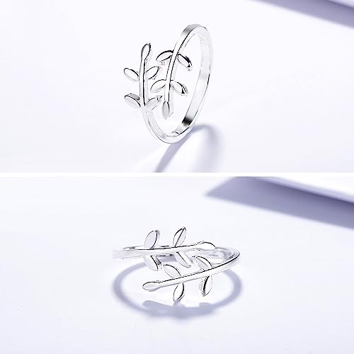 4PCS S925 Silver Rings for Women Finger Rings Knuckle Rings Toe Rings for Women Adjustable