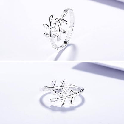 4PCS S925 Silver Rings for Women Finger Rings Knuckle Rings Toe Rings for Women Adjustable