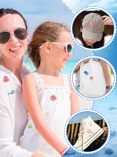 JUNEBRUSHS 28PCS Ocean Sea Animal Enamel Pins Cute Fish Sea Creature Brooch Pins for Ocean Theme Party Classroom Favor Supplies Exchange Gift Clothes Hat Accessories - style: Ocean Style