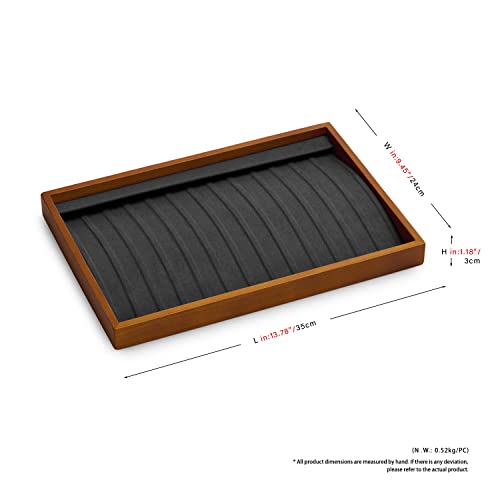 Oirlv Wood 13 Grids Necklace/Bracelet/Pendant Display Tray Jewelry Drawer Organizer Stackable Jewelry Trays(Grey) | Stackable Design,Keep Necklaces Bracelets Flat and Untangled,Organizing and Presentinge Legantly on Dressers&in Dresser - color: Grey 13 gr