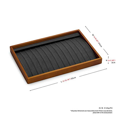 Oirlv Wood 13 Grids Necklace/Bracelet/Pendant Display Tray Jewelry Drawer Organizer Stackable Jewelry Trays(Grey) | Stackable Design,Keep Necklaces Bracelets Flat and Untangled,Organizing and Presentinge Legantly on Dressers&in Dresser - color: Grey 13 gr
