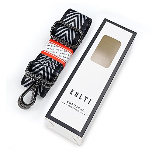 Kolti Purse Strap Replacement Crossbody Handbag Stripe Wide Adjustable - color: Gun Buckle-232