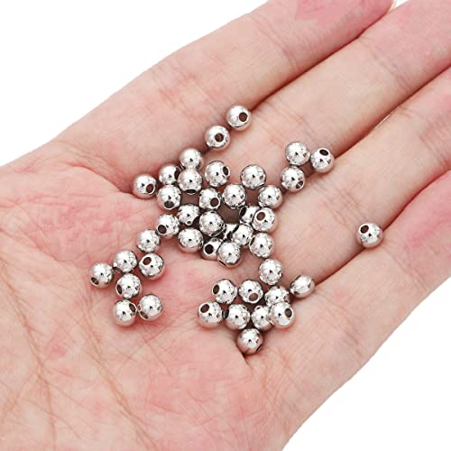 Platinum Plated Round Spacer Beads 5mm 60pcs for Jewelry Making Findings Non Tarnish - color: Platinum, size: 5mm