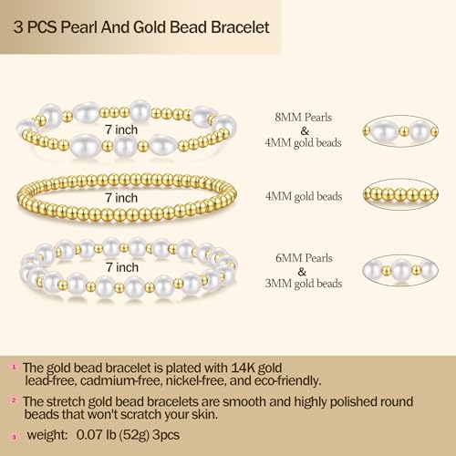 Badu Gold Beaded Bracelets for Women Boho Crystal Multiple Layered Stackable Wrap Bangle Set Paperclip Chain Trendy Jewelry - color: Style-3