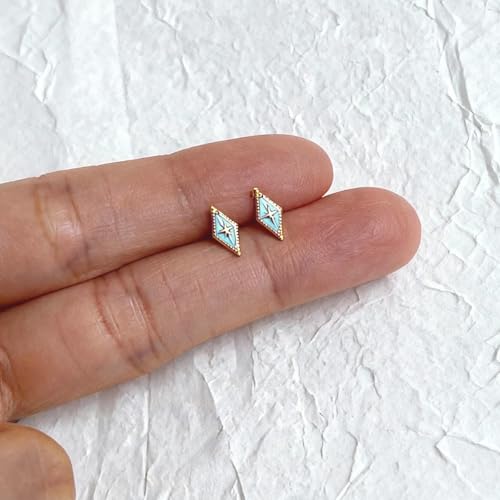 Square Stud Earrings for Women Boho Starburst Screw Back Earrings Geometric Flatback Cartilage Helix Earring 14K Gold Plated Hypoallergenic Jewelry Accessories for Party Outfits Trendy Jewelry Gifts - color: E-boho earrings