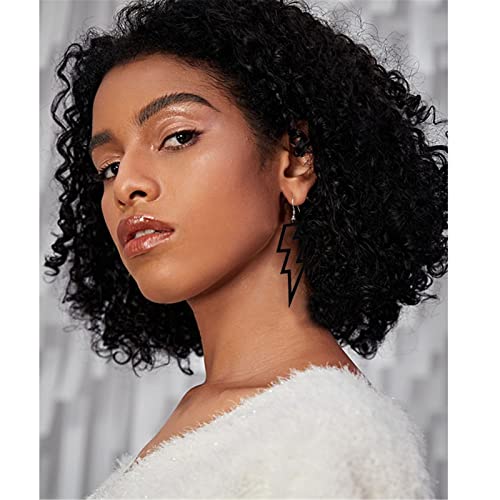 ONLYJUMP Acrylic Exaggerated Lightning Earrings Statement Punk Retro Geometric Delicate Neon Personalized Earrings Accessory Jewelry for Women - color: Black