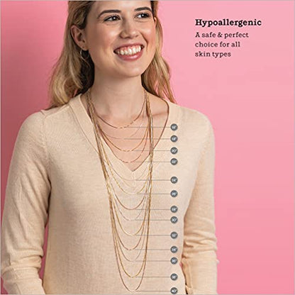 KEZEF 18K Gold Plated 925 Sterling Silver Box Chain Necklace for Women, 1mm Thin & Sturdy Italian Chain Necklace, Rose Gold & Silver Available, 15/16/18/20/22/24/30 - Inch - color: Rose Gold, size: 15 Inch