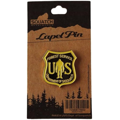 Bigfoot Enamel Lapel Pin - for Fans of Bigfoot and Sasquatch - style: Dept. of Sasquatch Green