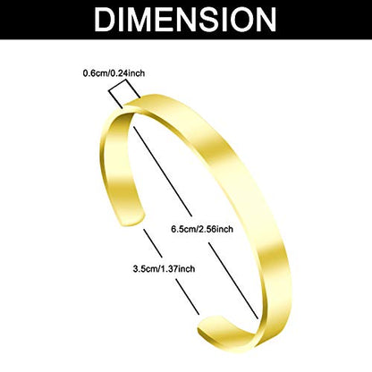 Amlion Personalized Bracelets for Women,Engraved Custom Bracelets Cuff Inspirational Personalized Gifts for Women Girls-Double Side Engraved - color: Gold