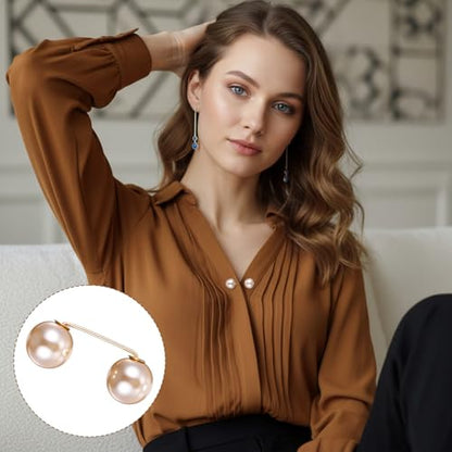 18 Pcs Artificial Pearl Brooch Pins, Sweater Shawl Clips, Tops Clothing Decorative Clips Anti-Exposure Neckline Safety Pins for Clothes Decorative Pin for Clothing Cardigan Dress Sweater