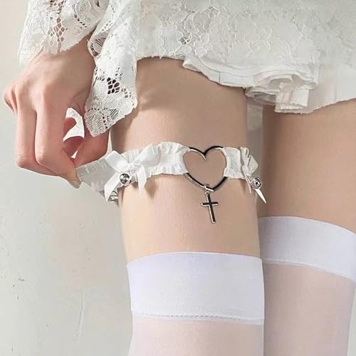 Snake Thigh Chain for Women, Medusa Serpent Garter Leg Jewelry, Gothic Leg Accessories for Halloween Costume, Festival Fashion - style: Z12 White