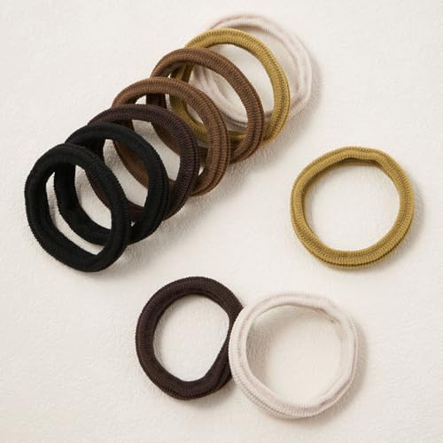 QIUTIMIY 10 Pcs No Damage Hair Ties Thick Hair Elastic Rubber Bands Hair Accessories Scrunchies Seamless for Women - color: Style 5