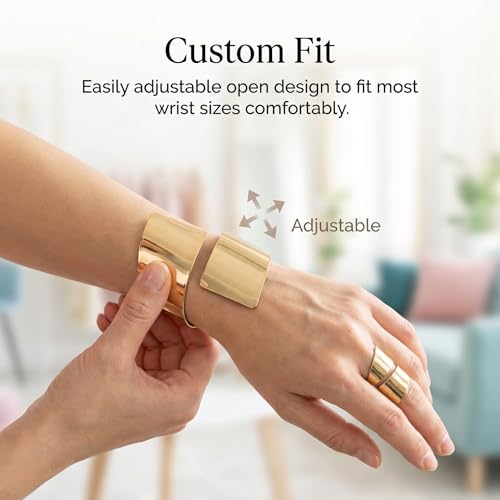 2Pcs Gold Jewelry Sets for Women Bracelet and Ring Set Elegant Rings Bracelets Chunky Pack of Accessories Bangle Fashion Minimalist Everyday Wear