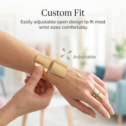 2Pcs Gold Jewelry Sets for Women Bracelet and Ring Set Elegant Rings Bracelets Chunky Pack of Accessories Bangle Fashion Minimalist Everyday Wear