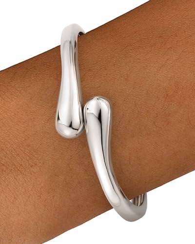 Chunky Gold Bangle Bracelets for Women, Gold Twist Cuff Bracelet | Trendy Stackable Bangles Set Fashion Jewelry Gifts - color: 1PC Silver