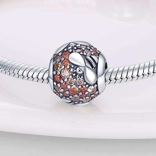 925 Sterling Silver Charms for Bracelets Necklaces Dangle Pendant With 5A Cubic Zirconias Bead Charm for Women DIY Jewelry - style: Bee Bead Charm
