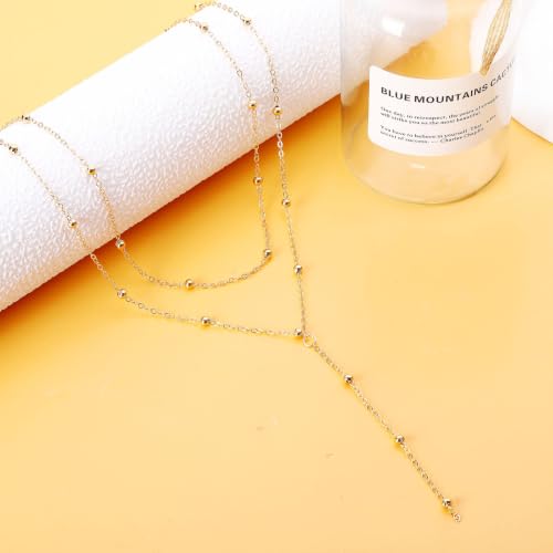 NEWITIN 6 Pieces Pendant Layered Necklaces for Women Gold Necklace Set | Hypoallergenic, Gold Plated, Cubic Zirconia, Cuban Link, Snake Chain, Stackable Chains Choker, Layering Necklace, Women Gifts - color: Gold Delicate