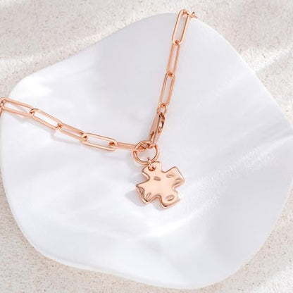 CHESKY Cross Necklace for Women, 14K Gold/Silver Plated Paperclip Necklace | Chunky Cross Necklace, Statement Pendant Charm Necklace, Gold Jewelry for Women, Fashion Accessories - color: Rosegold