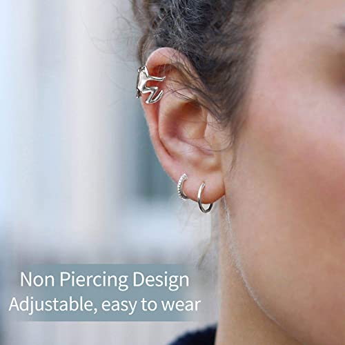 ChicSilver 925 Sterling Silver Ear Cuffs Non-Piercing Cartilage Earrings: Various Styles, Conch Cuffs (with Gift Box) - style: C: Frog Cuff