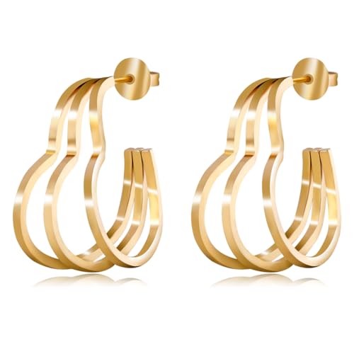 Golden Hoop Earrings For Women The Twisted Close-Fitting Hoop Shape Is Crafted With Gold-Plated Material And S925 Silver Pins Light Luxury Elegant Unique And Minimalist Style - color: GEE4009-Gold