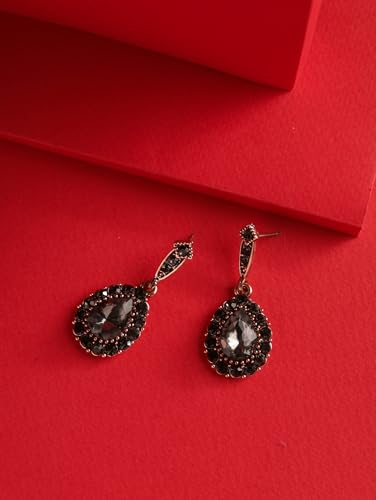 Christmas Halloween Red Heart Shaped Pattern Alloy Earrings, Gothic Antique Style Jewelry for Women - style: Earrings EARR.003