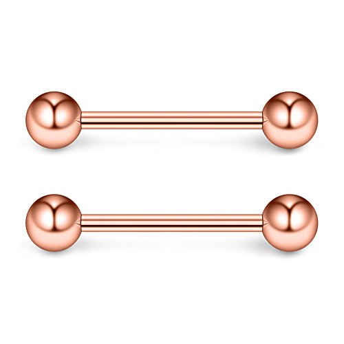 316L Stainless Steel Nipple Shield Barbell Ring Bar Body Piercing 14G - style: Mix Color(10pcs)-14mm