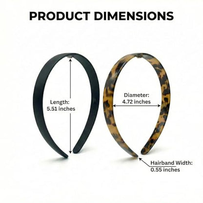 2 Pack Headbands for Women Tortoise Shell Hair Band Acetate Resin Fashion Hair Accessories Style A