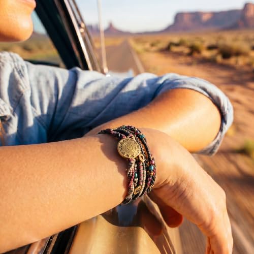 Wakami Charm Bracelet Stack Beaded Stackable Bracelets for Women - color: Night | 6.5IN