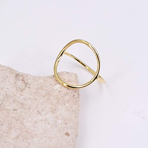 LEMON GRASS Gold Vermeil Open Circle Ring in Sterling Silver Size 5-9