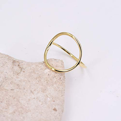 LEMON GRASS Gold Vermeil Open Circle Ring in Sterling Silver Size 5-9
