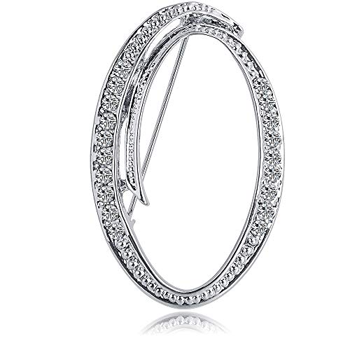Letter Brooch Pins Initial Rhinestone Brooch for Women Crafts Silvery A-Z - color: Silver O1