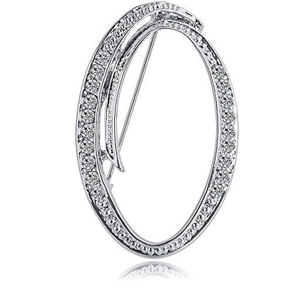 Letter Brooch Pins Initial Rhinestone Brooch for Women Crafts Silvery A-Z - color: Silver O1