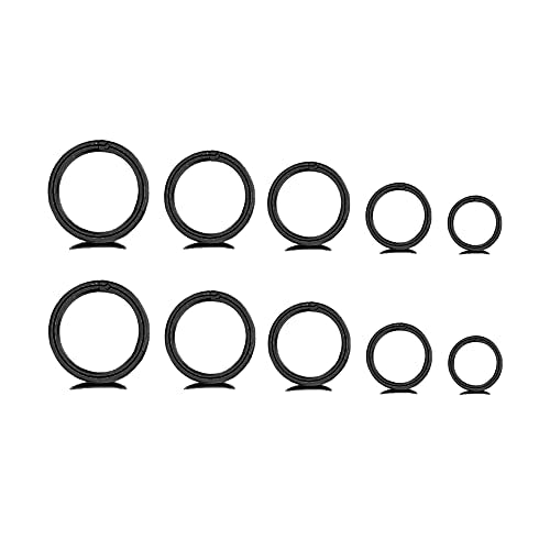 5Pairs Surgical Stainless Steel 16G Sleeper Cartilage Daith Tiny Small Hoop Earrings Mini Septum Hinged Clicker Nose Ring Helix Tragus Piercings Unisex Fashion Huggie Hoops Set 6-14MM - color: Black