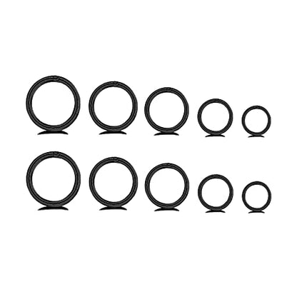 5Pairs Surgical Stainless Steel 16G Sleeper Cartilage Daith Tiny Small Hoop Earrings Mini Septum Hinged Clicker Nose Ring Helix Tragus Piercings Unisex Fashion Huggie Hoops Set 6-14MM - color: Black