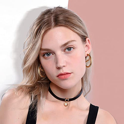 FindChic Hoop Earrings for Women, Silver/Black/14K Gold Plated Hypoallergenic Hollow Round Tube Loop Earrings, 20mm/30mm/40mm/60mm/80mm Chunky Hoops with Custom Name Options & Gift Box - color: f.Gold (Custom Name), size: 40MM