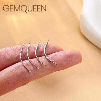 Piercing Ball Grabber Tool, 14-20G Taper for Changing Jewelry | Surgical Steel Flat Back Earrings Threader Tool Insertion Pin, Body Piercing Kit for Ear Rook Conch Nose Lip Jewelry Removal - style: Curved Threadless (14G 16G 18G 20G)