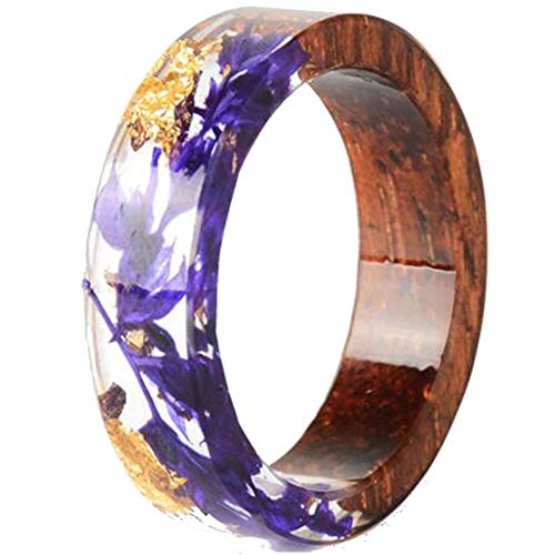 Jude Jewelers 8mm Transparent Acrylic Resin Wood Ocean Style Wedding Band Anniversary Ring - color: Purple