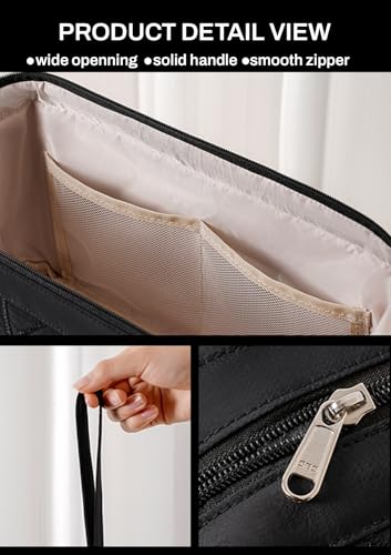 TeeYee Nylon Hair Tools Travel Bag for Dyson Airwrap Quilted Toiletry Bag | Travel Storage Bag for Shark Flexstyle/Curling Iron,Water-repellent,Wide-open,Well-structured,Heat-safe lining,001blackbow - color: Blackbow