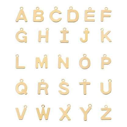 Craftdady Letter Charms Capital Pendants Mixed A-Z Initial Letter Number Charms DIY Bracelet Necklace Pendants for Jewelry Making, Gold, Antique Silver, Platinum - color: Real 18K Gold Plated