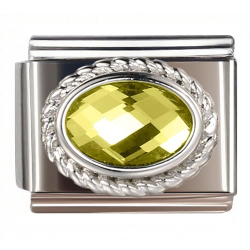 Birthstone Charms for Italian Charm Bracelet, 9mm, Birthday Gift - color: August
