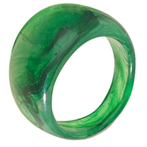 Acrylic Resin Plastic Imitation Jade Wedding Statement Cocktail Party Holiday Anniversary Ring - color: Green