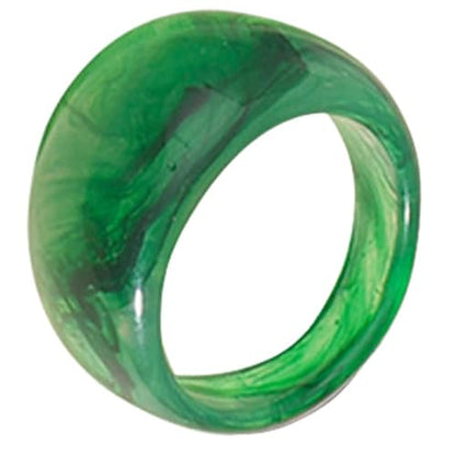 Acrylic Resin Plastic Imitation Jade Wedding Statement Cocktail Party Holiday Anniversary Ring - color: Green