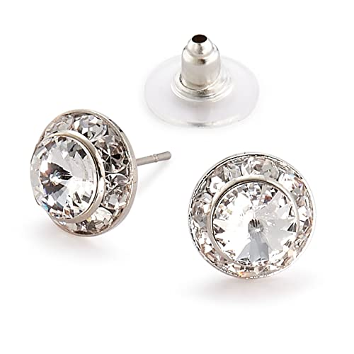 Star Light Crystal Rhinestone Earrings for Dance, Pageant, Prom, Wedding | Elegant sparkling jewelry, European quality crystals for ballroom, skating, figure competition, and special events - color: 11mm Crystal Clear Pierced