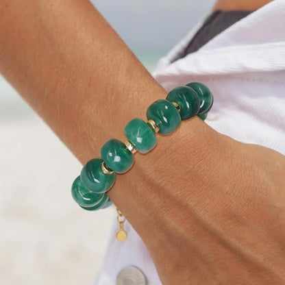 Beaded Bracelets Multicolor Acrylic Resin Beads Bracelet for Women - color: Green