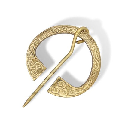 Armory Replicas™ Hand Forged Solid Brass Medieval Cloak Brooch – Viking, Celtic & Fibula Garment Pin Collection - style: Celtic Triskeles Ring
