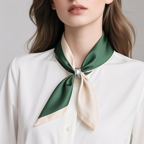 Silk scarf buckle for Women,Flat - Round Metal Scarf Ring Clip - 3 Pack Gold Silver Rose Gold Scarf Holder for Shawls Bandanas, Fashion Accessory
